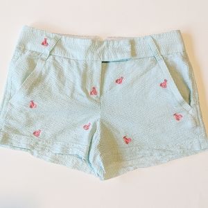 Sold J Crew City Fit Shorts Blue White Stripe Lobsters